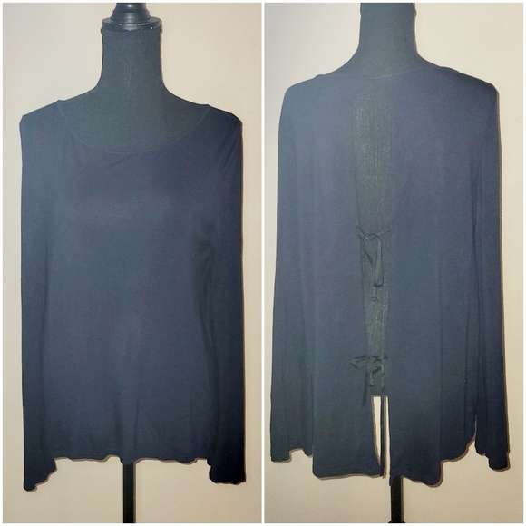 BLQ Navy Blue Back Tie Shirt - Picture 1 of 4